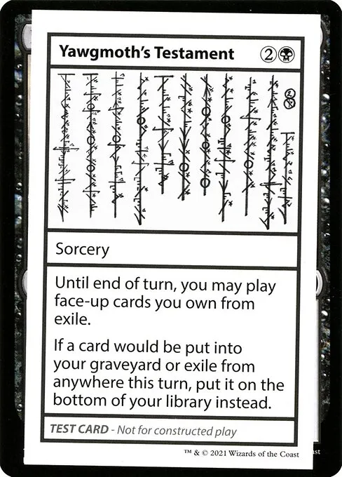Yawgmoth's Testament · Mystery Booster Playtest Cards 2021 52/121