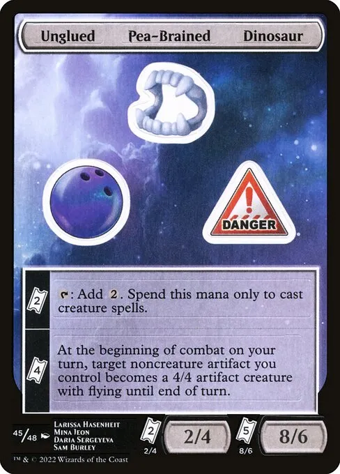 Unglued Pea-Brained Dinosaur · Unfinity Sticker Sheets 45/48