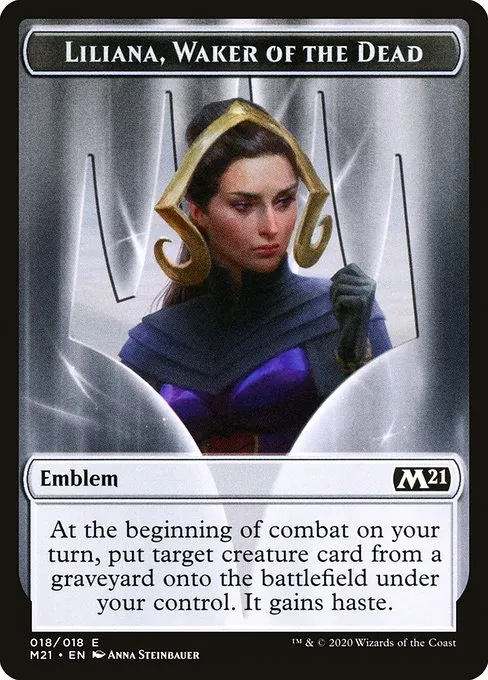 Liliana, Waker of the Dead Emblem · Core Set 2021 Tokens 18/20