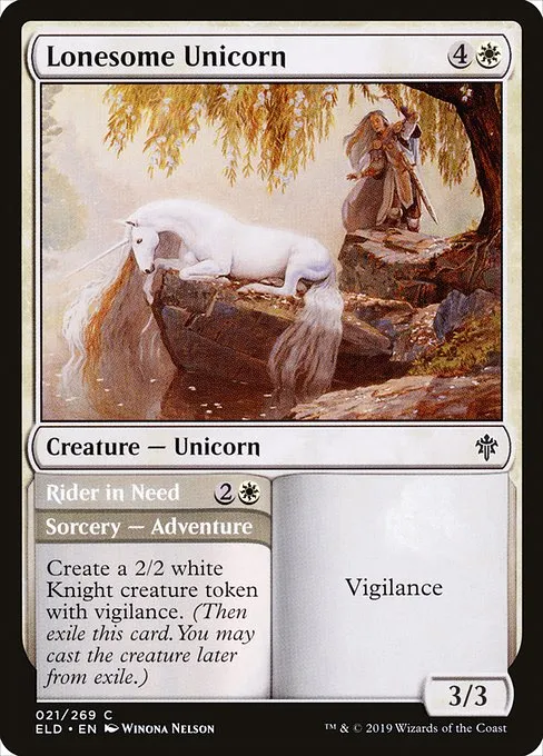 Lonesome Unicorn // Rider in Need · Throne of Eldraine 21/398