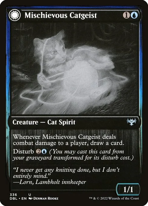 Mischievous Catgeist // Catlike Curiosity · Innistrad: Double Feature 336/535