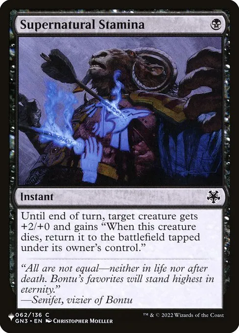 Supernatural Stamina · The List GN3-62/5050