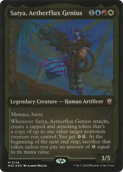 Satya, Aetherflux Genius · Modern Horizons 3 Commander 146/398