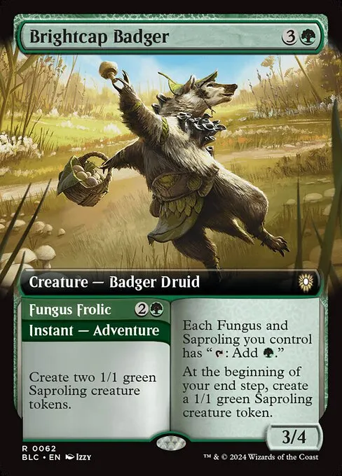 Brightcap Badger // Fungus Frolic · Bloomburrow Commander 62/356