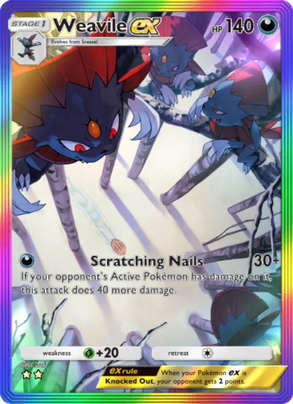 Weavile ex · Space-Time Smackdown 201/140