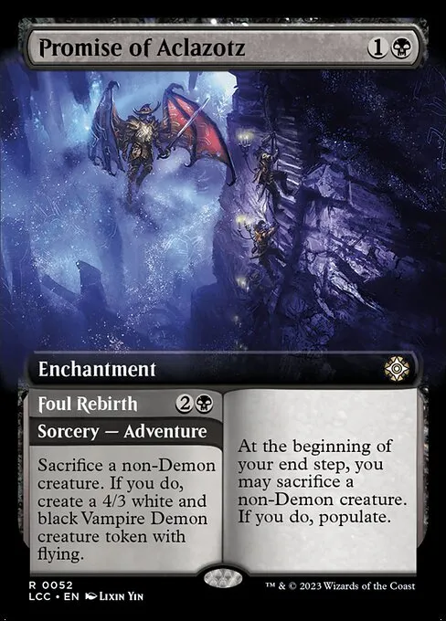 Promise of Aclazotz // Foul Rebirth · The Lost Caverns of Ixalan Commander 52/370