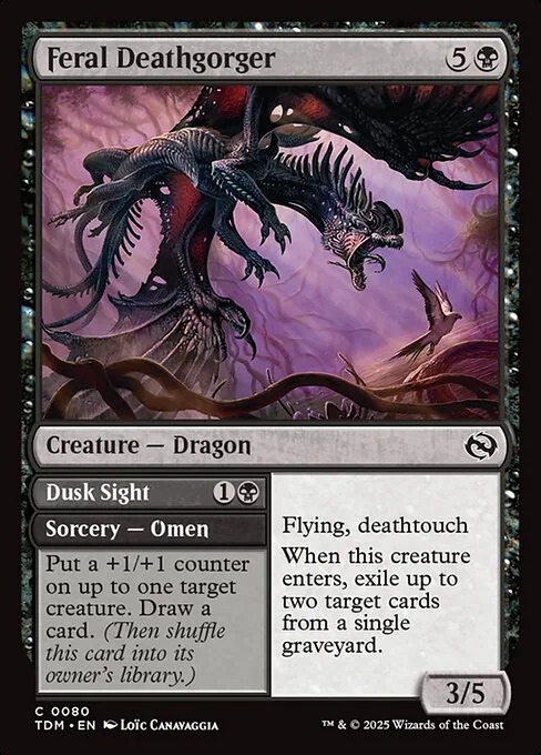 Feral Deathgorger // Dusk Sight · Tarkir: Dragonstorm 80/427