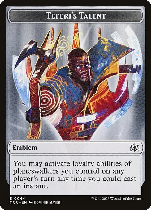 Teferi's Talent Emblem · March of the Machine Commander Tokens 44/46