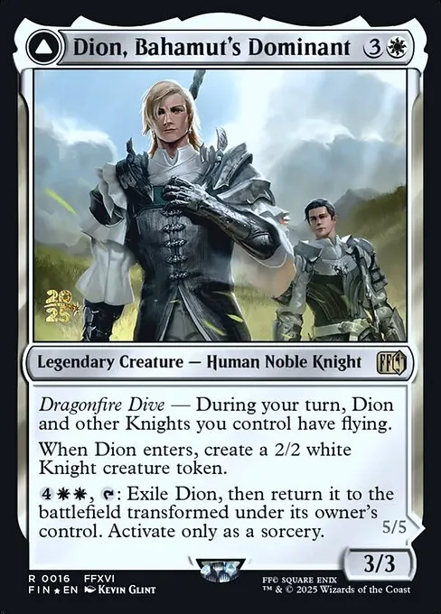 Dion, Bahamut's Dominant // Bahamut, Warden of Light · Final Fantasy Promos 16s/94