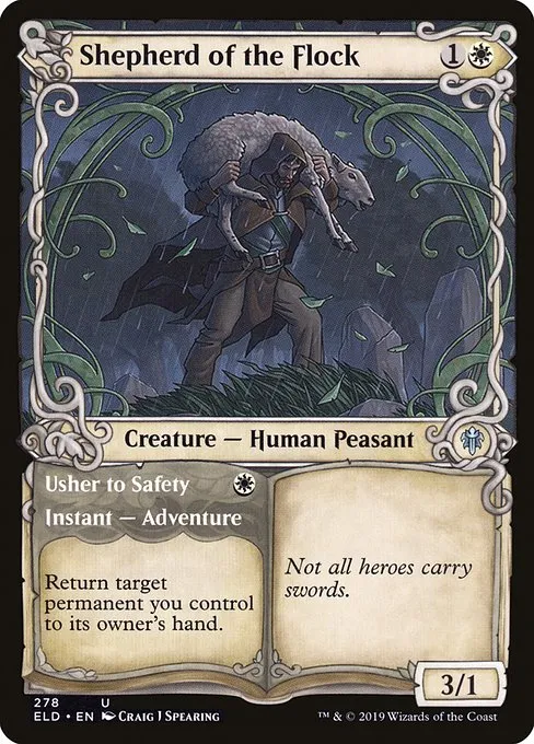 Shepherd of the Flock // Usher to Safety · Throne of Eldraine 278/398