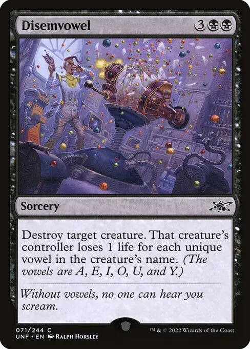 Disemvowel · Unfinity 71/639