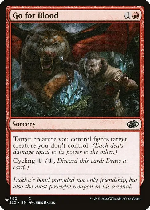 Go for Blood · The List J22-540/5050