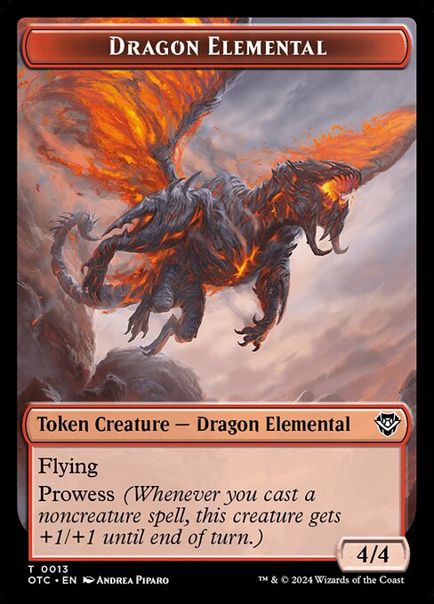 Dragon Elemental · Outlaws of Thunder Junction Commander Tokens 13/41