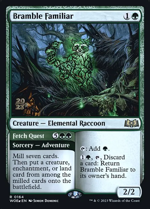 Bramble Familiar // Fetch Quest · Wilds of Eldraine Promos 164s/160