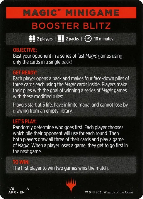 Booster Blitz · Adventures in the Forgotten Realms Minigames 1/5