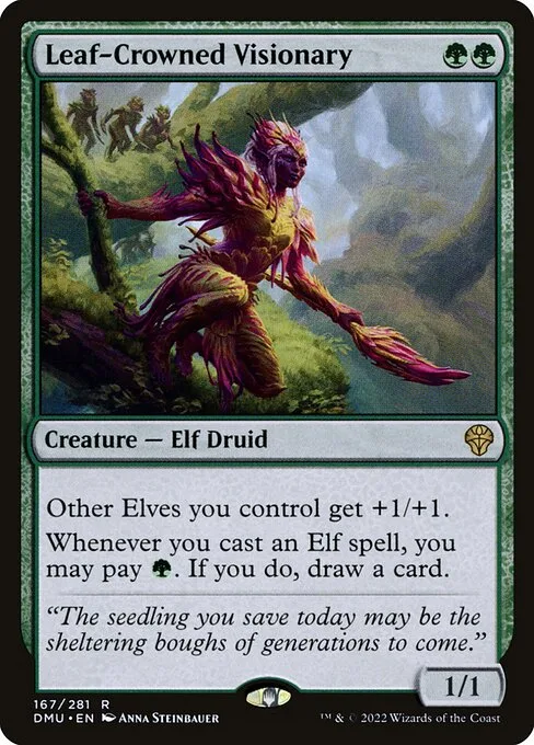 Leaf-Crowned Visionary · Dominaria United 167/453