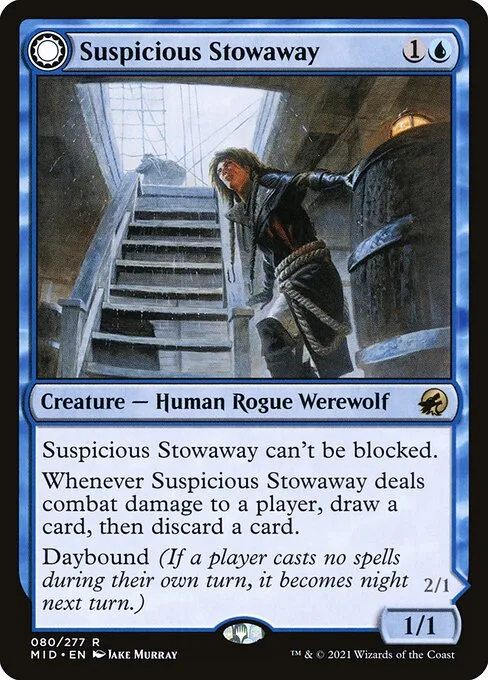 Suspicious Stowaway // Seafaring Werewolf · Innistrad: Midnight Hunt 80/399
