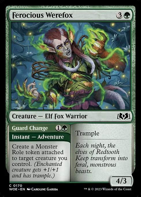 Ferocious Werefox // Guard Change · Wilds of Eldraine 170/381