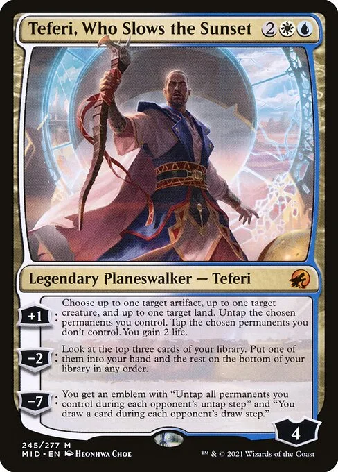 Teferi, Who Slows the Sunset · Innistrad: Midnight Hunt 245/399