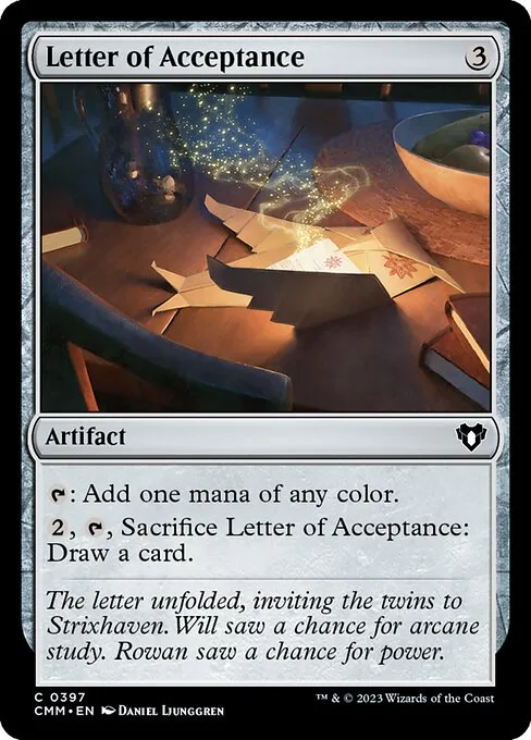Letter of Acceptance · Commander Masters 397/1067