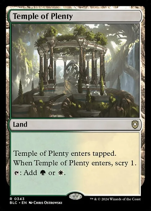 Temple of Plenty · Bloomburrow Commander 343/356