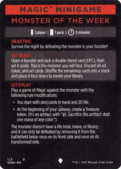 Monster of the Week // Monster of the Week (cont'd) · Innistrad: Crimson Vow Minigames 1/3