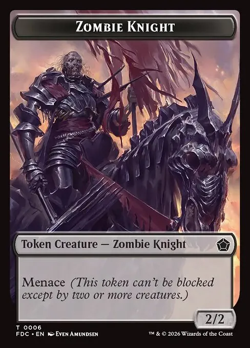 Zombie Knight · Foundations Commander Tokens 6/17