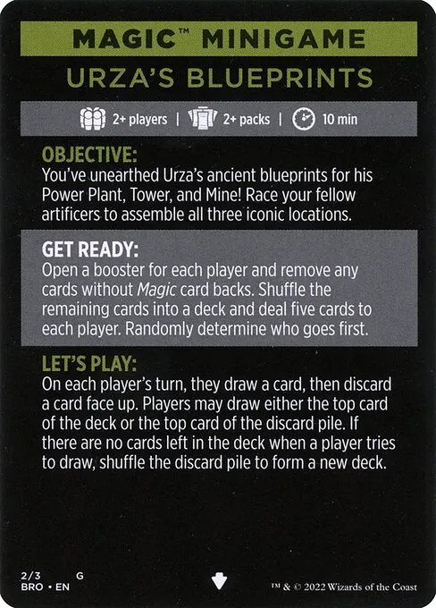 Urza's Blueprints (minigame) // Urza's Blueprints (cont'd) · The Brothers' War Minigames 2/3