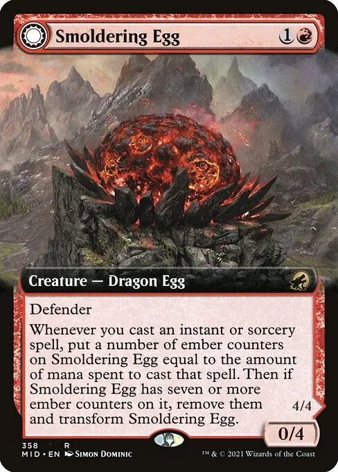 Smoldering Egg // Ashmouth Dragon · Innistrad: Midnight Hunt 358/399