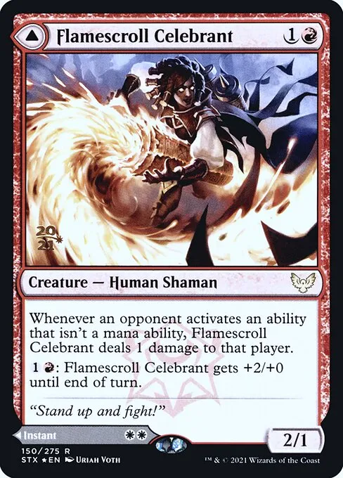 Flamescroll Celebrant // Revel in Silence · Strixhaven: School of Mages Promos 150s/164