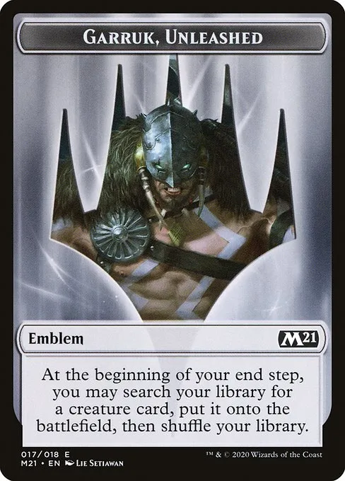 Garruk, Unleashed Emblem · Core Set 2021 Tokens 17/20