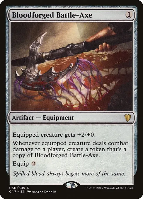 Bloodforged Battle-Axe · Commander 2017 50/309