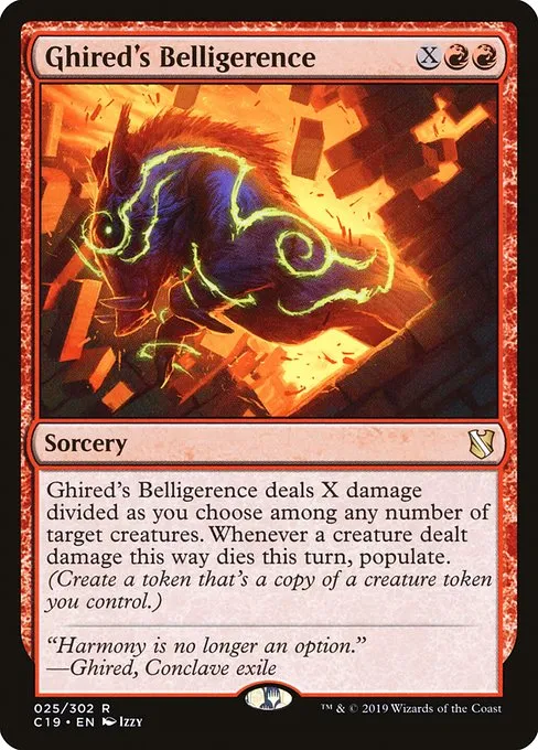 Ghired's Belligerence · Commander 2019 25/302