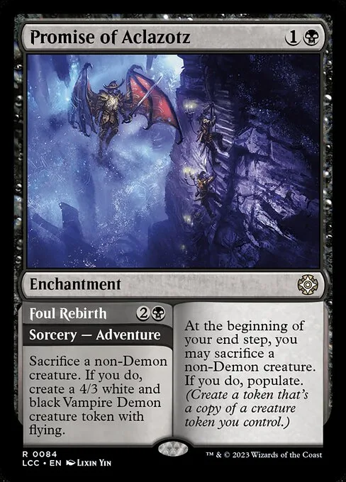 Promise of Aclazotz // Foul Rebirth · The Lost Caverns of Ixalan Commander 84/370