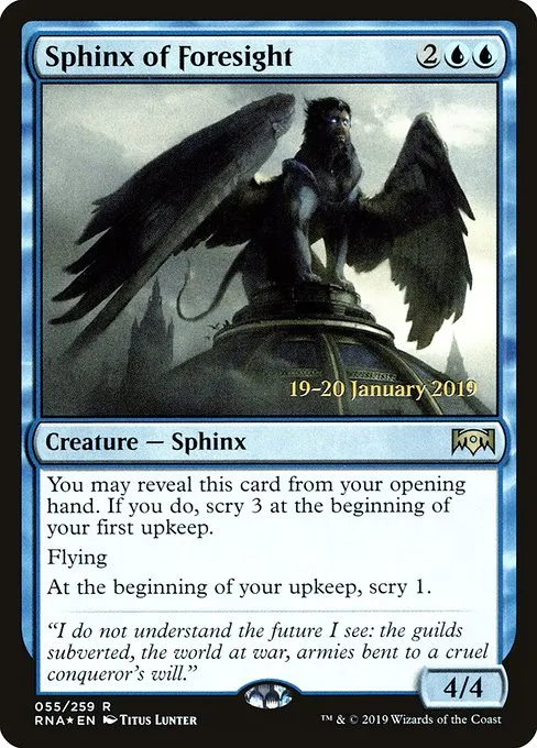 Sphinx of Foresight · Ravnica Allegiance Promos 55s/81