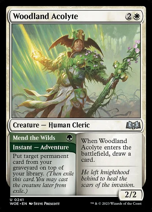 Woodland Acolyte // Mend the Wilds · Wilds of Eldraine 241/381