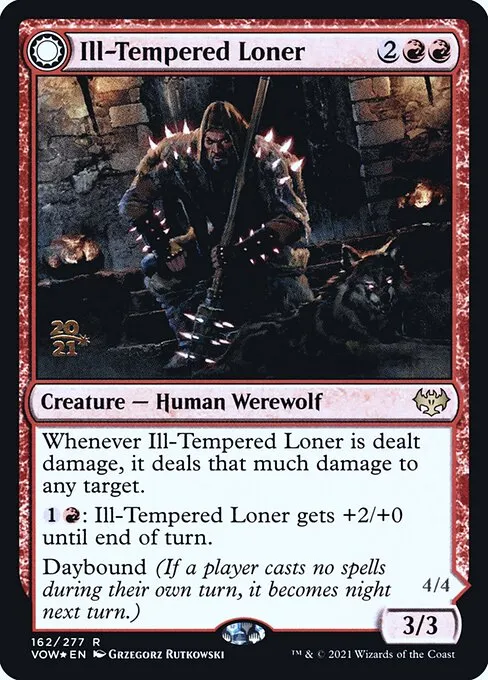 Ill-Tempered Loner // Howlpack Avenger · Innistrad: Crimson Vow Promos 162s/121