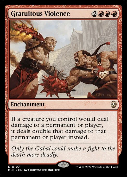 Gratuitous Violence · Bloomburrow Commander 197/356