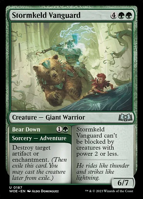 Stormkeld Vanguard // Bear Down · Wilds of Eldraine 187/381