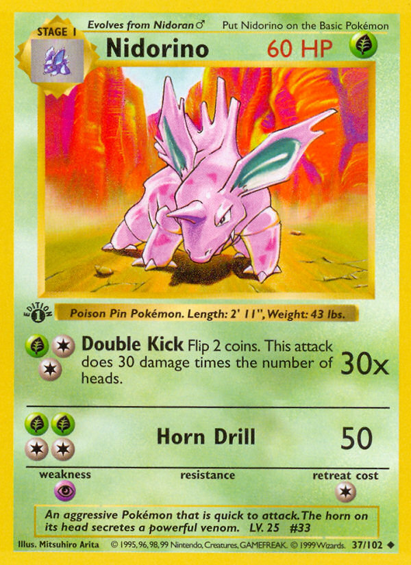 Nidorino · Base Set 37/102