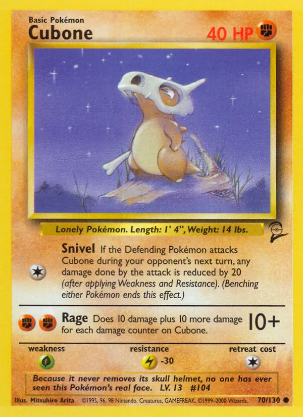 Cubone · Base Set 2 70/130