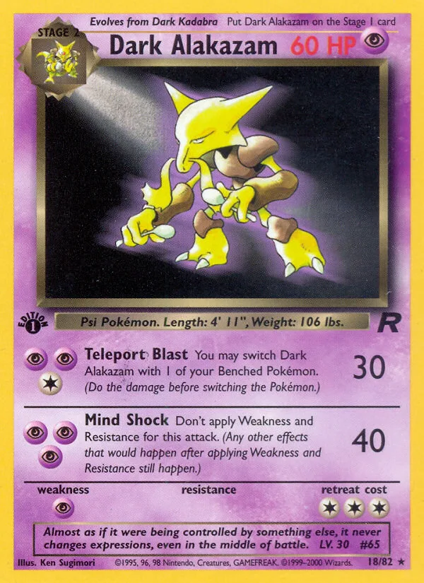 Dark Alakazam · Team Rocket 18/82