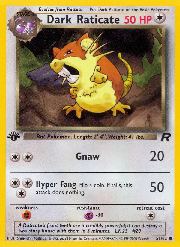 Dark Raticate · Team Rocket 51/82