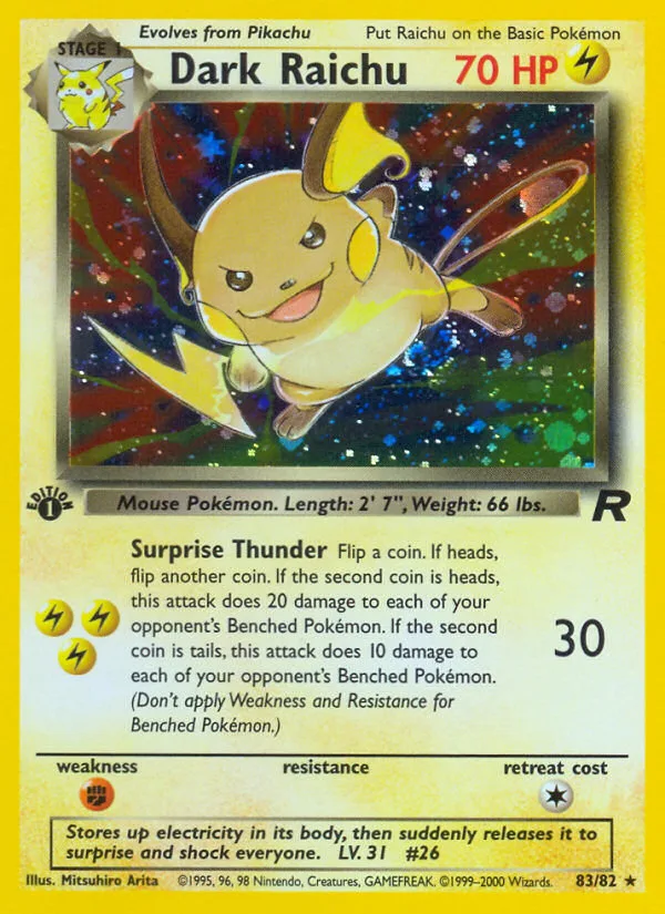 Dark Raichu · Team Rocket 83/82