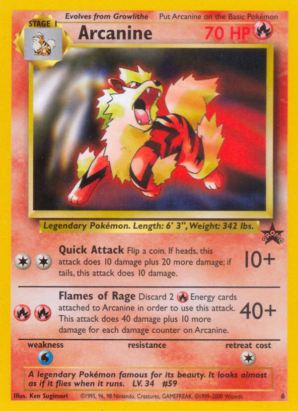 Arcanine · Wizards Black Star Promos 6/53