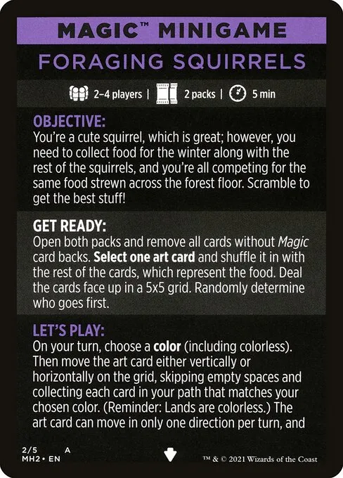Foraging Squirrels // Foraging Squirrels (cont'd) · Modern Horizons 2 Minigames 2/5