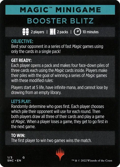 Booster Blitz · Streets of New Capenna Minigames 1/3