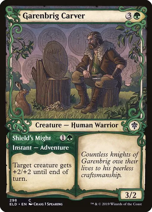 Garenbrig Carver // Shield's Might · Throne of Eldraine 298/398