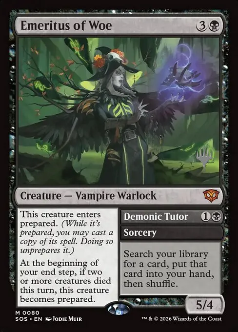 Emeritus of Woe // Demonic Tutor · Secrets of Strixhaven Promos 80p/80