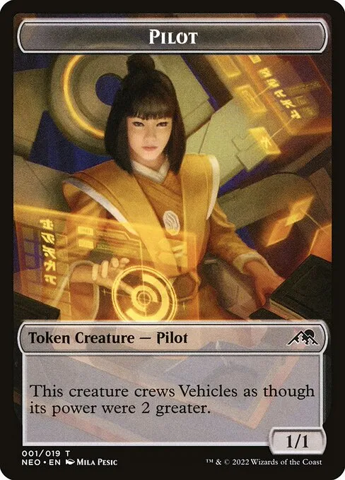 Pilot · Kamigawa: Neon Dynasty Tokens 1/19